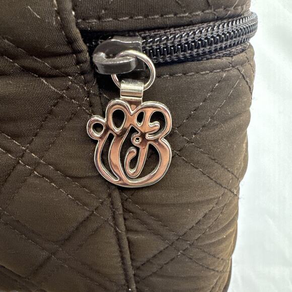 Vera Bradley CHOO CHOO TRAVEL CASE Espresso Color Dark Brown Quilted - Picture 11 of 16